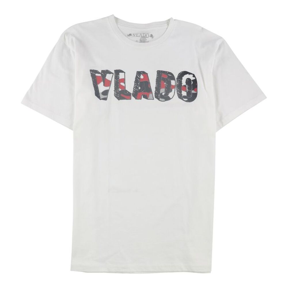 Vlado Mens 3D Logo Graphic T-Shirt, White, L, DM